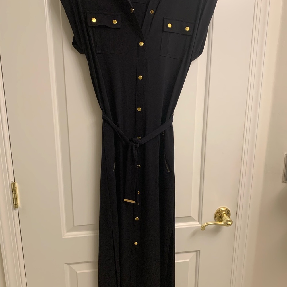 Navy blue long MK dress in M